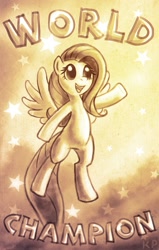 Size: 635x1000 | Tagged: safe, artist:kp-shadowsquirrel, character:fluttershy, female, monochrome, solo, stars