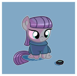 Size: 1947x1918 | Tagged: safe, artist:xwhitedreamsx, character:boulder, character:maud pie, chibi, cute, female, maudabetes, simple background, sitting, solo