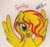 Size: 707x658 | Tagged: safe, artist:newyorkx3, character:spitfire, species:pegasus, species:pony, g4, cute, female, front view, full face view, hair over one eye, looking at you, mare, open mouth, signature, simple background, solo, text, traditional art, wingboner, wings