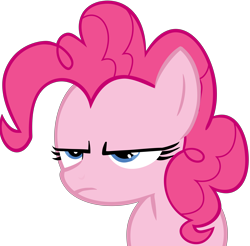 Size: 5578x5498 | Tagged: safe, artist:slb94, part of a set, character:pinkie pie, absurd resolution, female, frown, simple background, solo, transparent background, unamused, vector