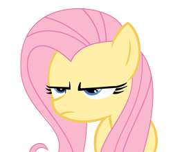 Size: 6065x5367 | Tagged: safe, artist:slb94, part of a set, character:fluttershy, absurd resolution, female, frown, simple background, solo, transparent background, unamused, vector, wrong eye color