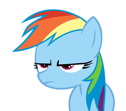 Size: 6065x5367 | Tagged: safe, artist:slb94, part of a set, character:rainbow dash, absurd resolution, female, frown, simple background, solo, transparent background, unamused, vector