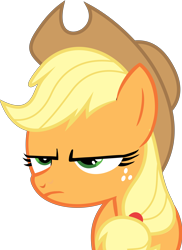 Size: 4736x6490 | Tagged: safe, artist:slb94, part of a set, character:applejack, absurd resolution, applejack is not amused, female, serious face, simple background, solo, transparent background, unamused, vector