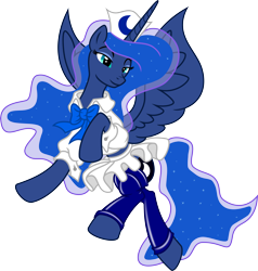 Size: 5000x5254 | Tagged: safe, artist:kamyk962, artist:kp-shadowsquirrel, character:princess luna, species:pony, absurd resolution, clothing, female, mare, nurse, nurse luna, simple background, smiling, solo, spread wings, transparent background, uniform, vector, wings