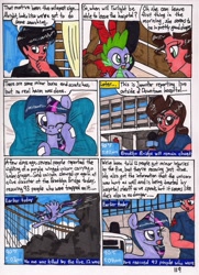 Size: 1413x1950 | Tagged: safe, artist:newyorkx3, character:spike, character:twilight sparkle, character:twilight sparkle (alicorn), non-mlp oc, oc, oc:crystal, oc:tommy, self insert, species:alicorn, species:human, species:pony, comic:twilight and the big city, comic, crysmmy, female, mare, traditional art