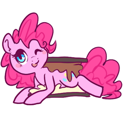 Size: 400x400 | Tagged: safe, artist:mt, character:pinkie pie, female, s'mores, solo