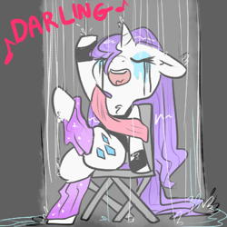 Size: 400x400 | Tagged: safe, artist:mt, character:rarity, clothing, darling, female, flashdance, leotard, running makeup, solo