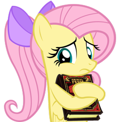 Size: 1025x1024 | Tagged: safe, artist:muddyfudger, artist:zacatron94, edit, character:fluttershy, species:pegasus, species:pony, adorkable, alternate hairstyle, animal farm, book, bow, cute, dork, egghead, female, frown, hair bow, hug, mare, meme, nerd pony, parody, ponytail, sad, shyabetes, simple background, solo, this will end in tears, transparent background, vector