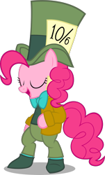 Size: 1528x2528 | Tagged: safe, artist:zacatron94, character:pinkie pie, alice in wonderland, clothing, costume, female, halloween, halloween costume, holiday, mad hatter, nightmare night, nightmare night costume, simple background, solo, transparent background, vector