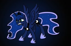 Size: 1028x672 | Tagged: safe, artist:arthur9078, artist:kp-shadowsquirrel, character:princess luna, angry, female, solo