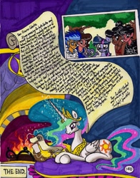 Size: 1403x1785 | Tagged: safe, artist:newyorkx3, character:flash sentry, character:princess celestia, character:spike, character:twilight sparkle, character:twilight sparkle (alicorn), species:alicorn, species:human, species:pony, comic:twilight and the big city, comic, ending, female, mare, photo, traditional art