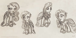 Size: 1000x500 | Tagged: safe, artist:kp-shadowsquirrel, character:fluttershy, clothing, dress, female, gala dress, solo