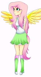 Size: 4000x7500 | Tagged: safe, artist:scarlet-spectrum, character:fluttershy, my little pony:equestria girls, female, humanized, solo, winged humanization