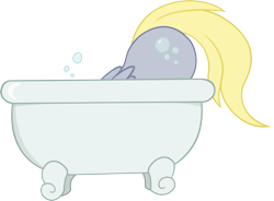 Size: 6000x4418 | Tagged: safe, artist:joey darkmeat, artist:slb94, character:derpy hooves, species:pegasus, species:pony, absurd resolution, ass up, bath, bathtub, blowing bubbles, bubble, bubble butt, face down ass up, female, mare, plot, simple background, solo, transparent background, vector