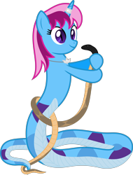 Size: 6400x8414 | Tagged: safe, artist:parclytaxel, oc, oc only, oc:parcly taxel, species:alicorn, species:lamia, species:pony, .svg available, absurd resolution, albumin flask, alicorn oc, australia, beerwah, black-headed python, brisbane, coils, holding, horn ring, hug, knot, necklace, original species, parcly in brisbane, simple background, smiling, species swap, transparent background, vector