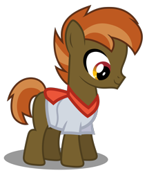 Size: 5000x5882 | Tagged: safe, artist:dashiesparkle, character:button mash, species:earth pony, species:pony, absurd resolution, button's adventures, clothing, colt, don't mine at night, looking down, male, simple background, solo, transparent background, vector