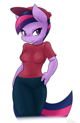 Size: 1222x1877 | Tagged: safe, artist:ambris, character:twilight sparkle, species:anthro, cosplay, female, missing horn, multiple variants, solo, the fairly oddparents, timmy turner, voice actor joke