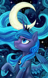 Size: 3116x5100 | Tagged: safe, artist:hobbes-maxwell, character:princess luna, female, moon, solo
