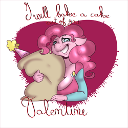 Size: 1000x1000 | Tagged: safe, artist:arnachy, character:pinkie pie, species:anthro, female, madame leflour, simple background, solo, transparent background, valentine's day
