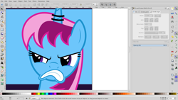 Size: 1366x768 | Tagged: safe, artist:parclytaxel, oc, oc only, oc:parcly taxel, species:alicorn, species:pony, alicorn oc, angry, faec, inkscape, screenshots, solo, trisquel, vector, wip