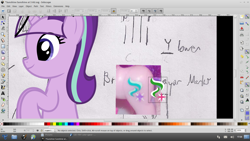 Size: 1366x768 | Tagged: safe, artist:parclytaxel, character:starlight glimmer, cutie mark, female, inkscape, linux, plot, solo, toy, trisquel, vector, wip