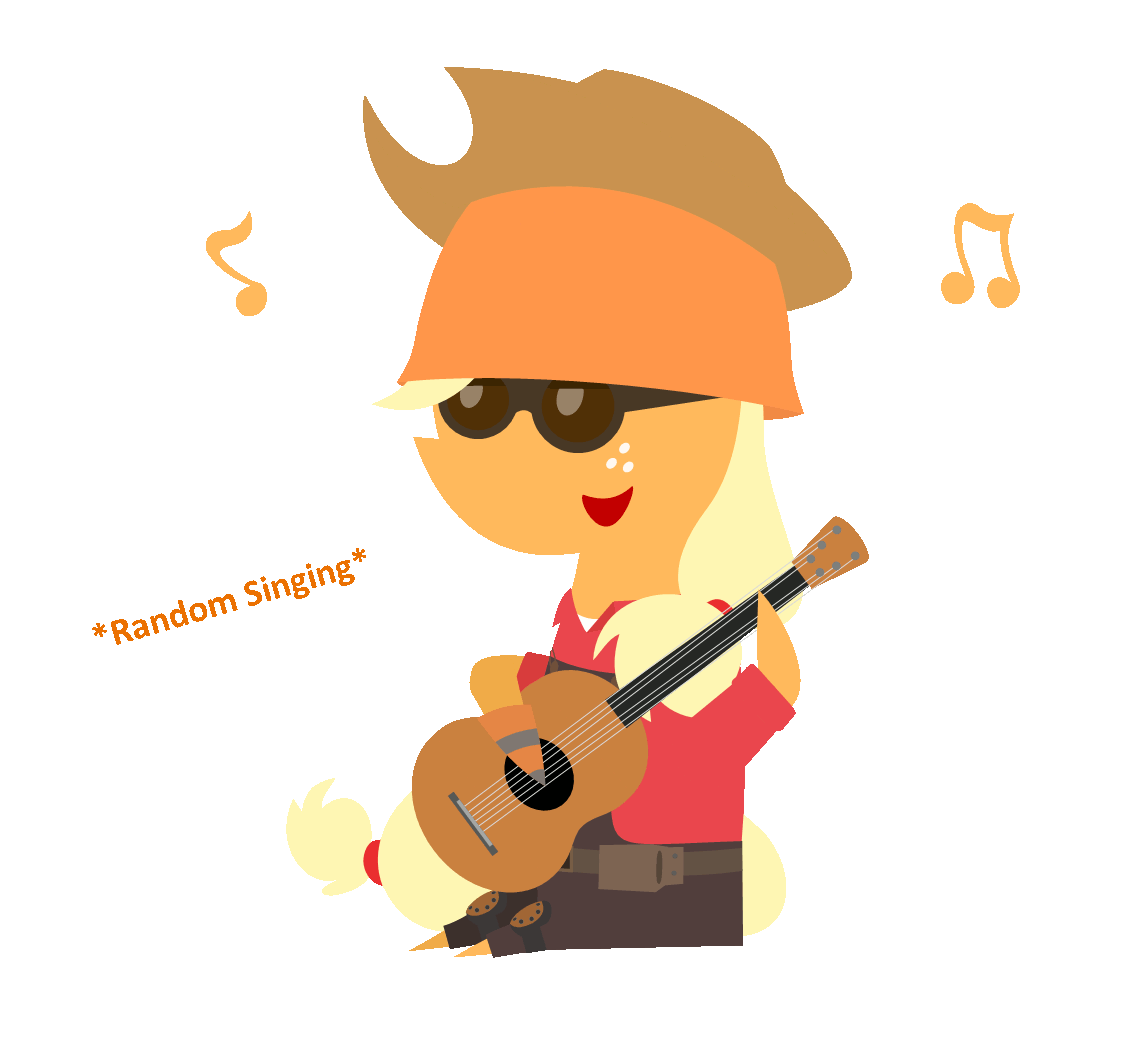 Size: 1136x1048 | Tagged: safe, artist:zacatron94, character:applejack, animated, crossover, engiejack, engineer, female, guitar, pointy ponies, simple background, singing, solo, team fortress 2, transparent background