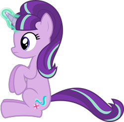 Size: 6520x6400 | Tagged: safe, artist:parclytaxel, character:starlight glimmer, .svg available, absurd resolution, female, frown, magic, raised tail, simple background, sitting, solo, transparent background, vector