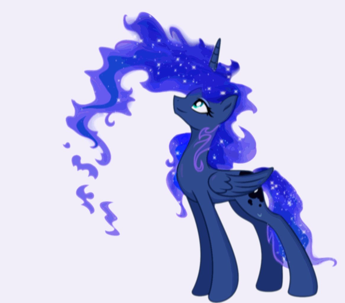 Size: 1167x1024 | Tagged: safe, artist:equum_amici, artist:kp-shadowsquirrel, artist:spier17, character:princess luna, species:alicorn, species:pony, animated, cinemagraph, ethereal mane, female, flowing mane, mare, simple background, smiling, solo, white background