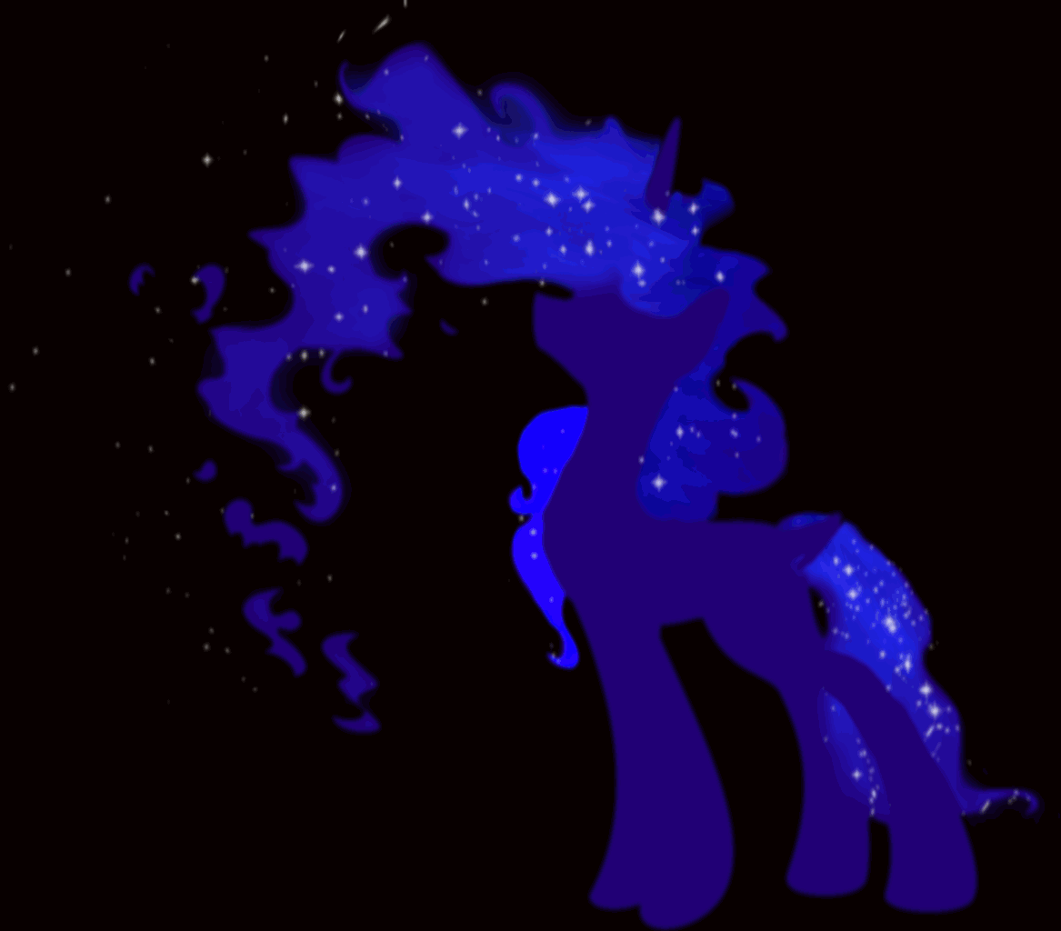 Size: 1167x1024 | Tagged: safe, artist:equum_amici, artist:kp-shadowsquirrel, artist:spier17, character:princess luna, animated, cinemagraph, ethereal mane, female, flowing mane, simple background, solo