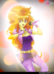 Size: 900x1220 | Tagged: safe, artist:clouddg, character:adagio dazzle, equestria girls:rainbow rocks, g4, my little pony: equestria girls, my little pony:equestria girls, breasts, busty adagio dazzle, cleavage, female, looking at you, microphone, singing, solo