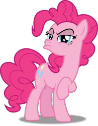 Size: 5000x6415 | Tagged: safe, artist:dashiesparkle, character:pinkie pie, episode:the cutie map, g4, my little pony: friendship is magic, absurd resolution, disapproval, female, raised hoof, simple background, solo, transparent background, vector