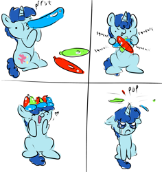 Size: 3795x4018 | Tagged: safe, artist:wickedsilly, character:party favor, species:pony, species:unicorn, bad end, balloon, blowing up balloons, chibi, comic, crown, crying, cute, death of brian the balloon, emotional warfare, favorbetes, floppy ears, hilarious in hindsight, male, sad, sadorable, simple background, sketch, solo, stallion, unicorn problems, white background, woobie