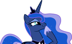 Size: 5000x3034 | Tagged: safe, artist:dashiesparkle, character:princess luna, episode:bloom and gloom, g4, my little pony: friendship is magic, .svg available, absurd resolution, amused, female, simple background, smirk, smugluna, solo, transparent background, vector
