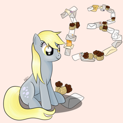 Size: 750x750 | Tagged: safe, artist:ratofdrawn, part of a set, character:derpy hooves, species:pegasus, species:pony, 13, advent calendar, female, letter, mare, muffin, numbers, part of a series, solo