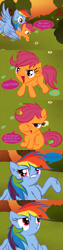Size: 825x3297 | Tagged: safe, artist:frist44, character:rainbow dash, character:scootaloo, species:pegasus, species:pony, cheerilee-s-chalkboard, comic, fluffy, scootacurse, tumblr