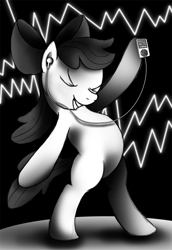 Size: 550x800 | Tagged: safe, artist:jamescorck, character:apple bloom, black and white, grayscale, ipod