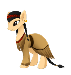 Size: 4253x4500 | Tagged: safe, artist:scarlet-spectrum, oc, oc only, species:earth pony, species:pony, absurd resolution, bandana, clothing, earring, female, mare, native american, piercing, simple background, solo, squaw, transparent background