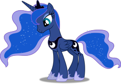 Size: 4328x3000 | Tagged: safe, artist:dashiesparkle, character:princess luna, ponyscape, episode:luna eclipsed, g4, my little pony: friendship is magic, .svg available, absurd resolution, female, looking down, simple background, smiling, solo, transparent background, vector