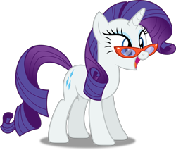 Size: 3514x3000 | Tagged: safe, artist:dashiesparkle, artist:hawk9mm, character:rarity, ponyscape, episode:canterlot boutique, g4, my little pony: friendship is magic, .svg available, female, glasses, open mouth, simple background, solo, that was fast, transparent background, vector