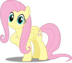 Size: 3428x3000 | Tagged: safe, artist:dashiesparkle, artist:hawk9mm, character:fluttershy, ponyscape, episode:stare master, g4, my little pony: friendship is magic, .svg available, cute, female, looking at you, raised hoof, shyabetes, simple background, solo, transparent background, vector