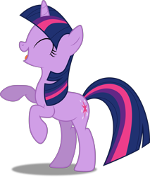 Size: 4265x5000 | Tagged: safe, artist:dashiesparkle, character:twilight sparkle, character:twilight sparkle (unicorn), species:pony, species:unicorn, episode:party of one, g4, my little pony: friendship is magic, .svg available, absurd resolution, eyes closed, female, open mouth, rearing, simple background, solo, transparent background, vector