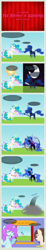 Size: 996x5421 | Tagged: safe, artist:zacatron94, character:nightmare moon, character:princess celestia, character:princess luna, oc, oc:harmony (zacatron94), oc:rose petal, and that's how princess luna became the nightmare moon, board game, cake, cakelestia, comic, crimson skies, elements of harmony, levitation, magic, pointy ponies, telekinesis