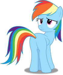 Size: 3340x4000 | Tagged: safe, artist:dashiesparkle, character:rainbow dash, species:pegasus, species:pony, ponyscape, episode:rarity investigates, g4, my little pony: friendship is magic, .svg available, absurd resolution, female, looking back, missing wing, plot, rainbutt dash, simple background, solo, transparent background, vector