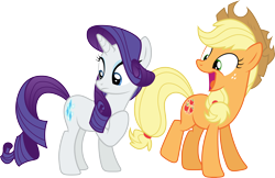 Size: 4926x3200 | Tagged: safe, artist:djdavid98, artist:hawk9mm, artist:uxyd, character:applejack, character:rarity, species:pony, episode:made in manehattan, g4, my little pony: friendship is magic, .ai available, applejack's damaged hat, group, simple background, transparent background, vector