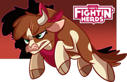 Size: 3302x2126 | Tagged: safe, artist:xwhitedreamsx, community related, character:arizona cow, species:cow, them's fightin' herds, bandana, cloven hooves, female, simple background, solo, transparent background