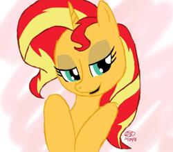 Size: 2904x2543 | Tagged: safe, artist:dawnbright, character:sunset shimmer, species:pony, species:unicorn, g4, bedroom eyes, solo