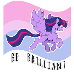 Size: 3000x3000 | Tagged: safe, artist:overlordneon, part of a set, character:twilight sparkle, character:twilight sparkle (alicorn), species:alicorn, species:pony, g4, bi twi, bilight sparkle, bisexual, bisexual pride flag, female, lgbt, looking back, male, mare, open mouth, pride, pride flag, profile, simple background, smiling, solo, transparent background