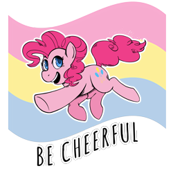 Size: 3000x3000 | Tagged: safe, artist:overlordneon, character:pinkie pie, species:earth pony, species:pony, female, lgbt, mare, open mouth, pansexual, pansexual pride flag, pride, pride flag, simple background, smiling, solo, transparent background