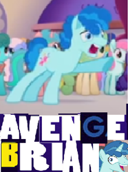 Size: 428x574 | Tagged: safe, artist:horsesplease, character:party favor, species:pony, my little pony: the movie (2017), caption, death of brian the balloon, expand dong, exploitable meme, i didn't listen, image macro, meme, revenge