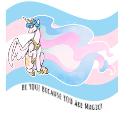 Size: 3000x3000 | Tagged: safe, artist:overlordneon, character:princess celestia, species:alicorn, species:pony, g4, female, mare, positive ponies, pride, pride flag, pride month, profile, simple background, smiling, solo, trans female, transgender, transgender pride flag, transparent background